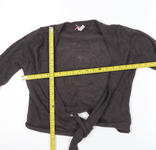 White Stuff Women’s Brown Wool Blend Open Knit Cardigan Size 8
