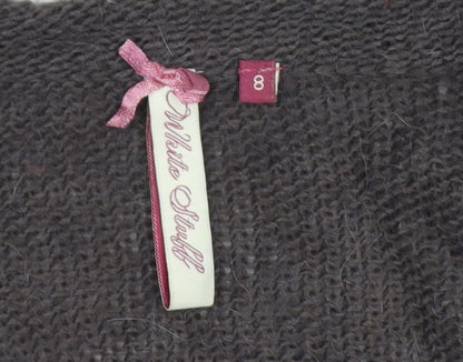 White Stuff Women’s Brown Wool Blend Open Knit Cardigan Size 8