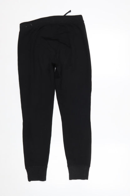 Hollister Women Black Jogger Sweatpants S Cotton Blend Drawstring