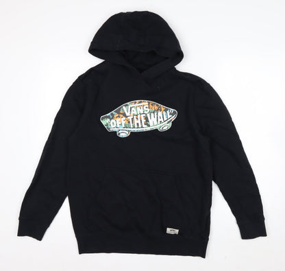 Vans Womens Black XL Pullover Hoodie With Logo Print