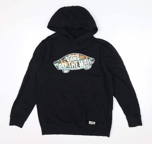 Vans Womens Black XL Pullover Hoodie With Logo Print
