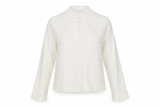 ASOS DESIGN Women's Ivory Mock Neck Button-Up Top Size S