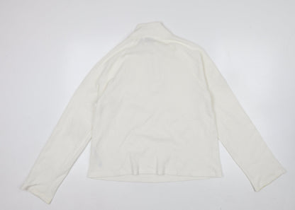 ASOS DESIGN Women's Ivory Mock Neck Button-Up Top Size S