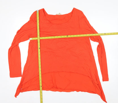 Phase Eight Women's Orange Long Sleeve Viscose Tunic Top UK 14