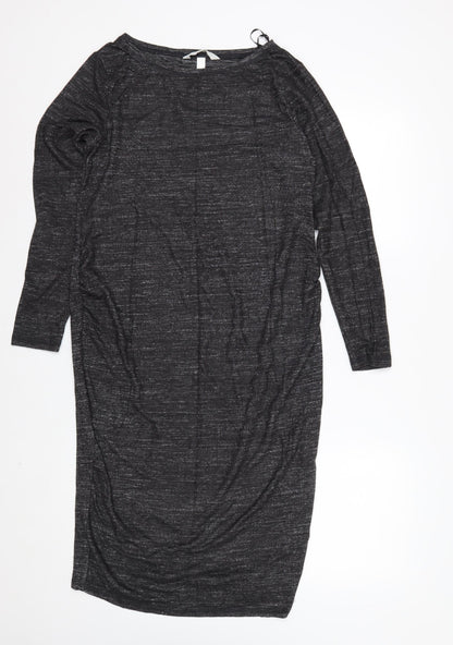 H&M Maternity Grey Jersey Bodycon Dress Women’s Size M Long Sleeve