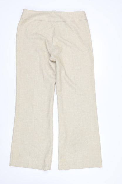 Dorothy Perkins Women’s Beige Wide-Leg Trousers Size 14 Classic Fit