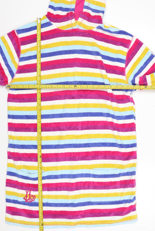 Lazy Jacks Womens Multicoloured Striped Hooded Tunic UK 18 Cotton Blend