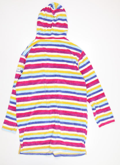 Lazy Jacks Womens Multicoloured Striped Hooded Tunic UK 18 Cotton Blend