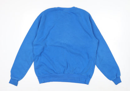 Stradivarius Womens Blue XS Pullover Sweatshirt Saint-Tropez Embroidered