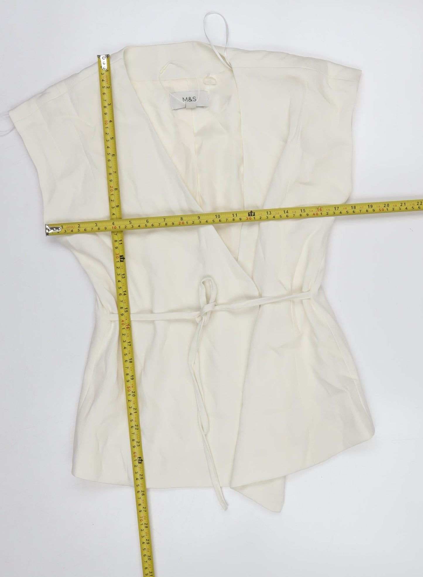 Marks and Spencer Women's Ivory Wrap Blouse Size 10