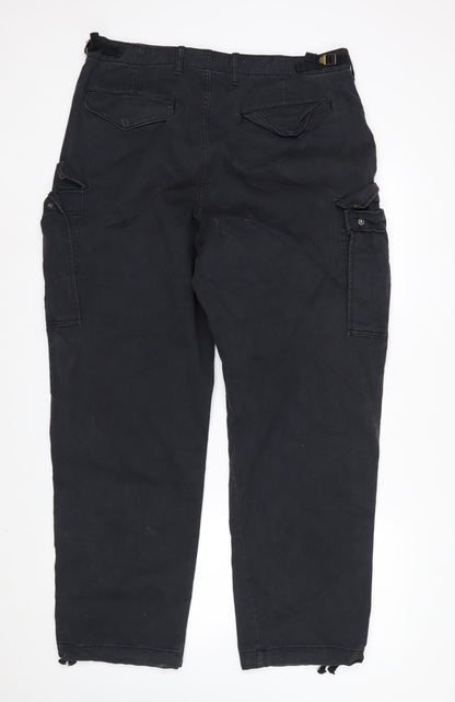 GAP Men's Black 34x32 Regular Fit Cargo Trousers