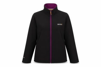Regatta Womens Black Softshell Jacket Size 16 Water Resistant Outdoor