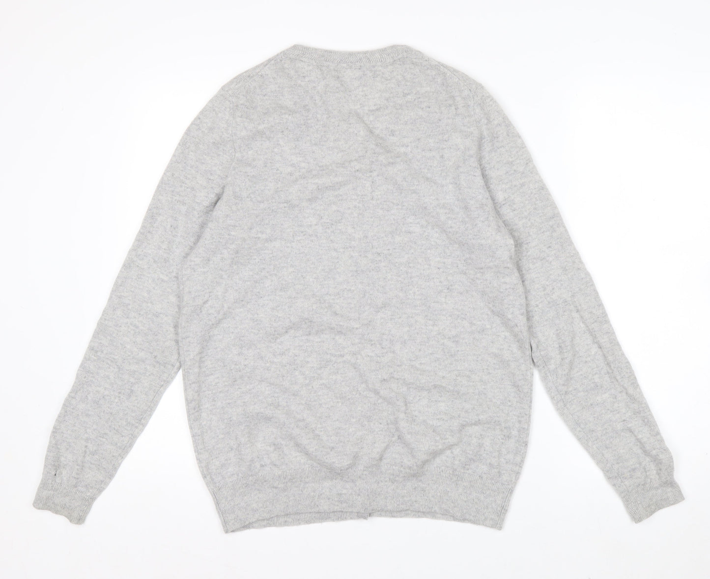 Boden Women Grey 100% Cashmere Crew Neck Cardigan L