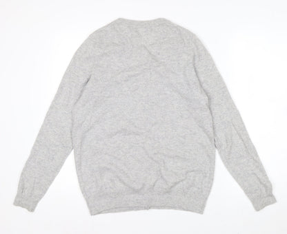 Boden Women Grey 100% Cashmere Crew Neck Cardigan L