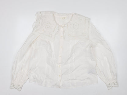 Marks and Spencer Per Una Ivory Embroidered Tunic Blouse Women’s Size 12