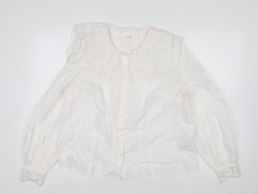 Marks and Spencer Per Una Ivory Embroidered Tunic Blouse Women’s Size 12
