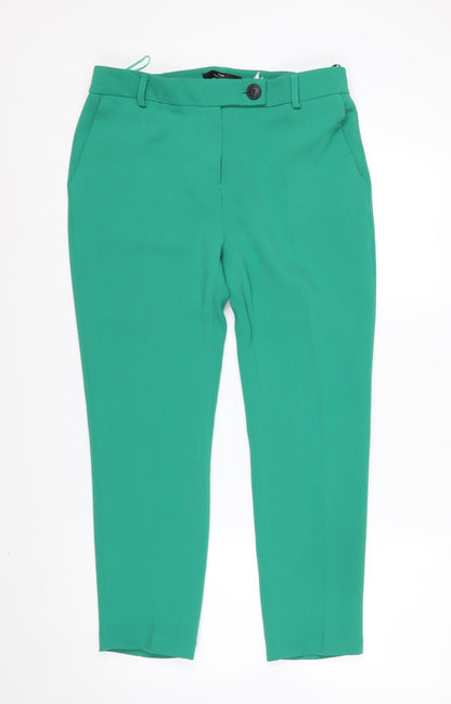 Next Women's Green Tapered Trousers Size 10 Regular Fit