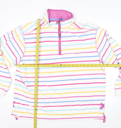 Lazy Jacks Women’s Multicoloured Stripe 1/4 Zip Cotton Sweatshirt XL