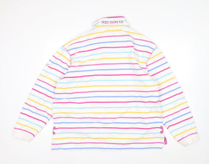 Lazy Jacks Women’s Multicoloured Stripe 1/4 Zip Cotton Sweatshirt XL