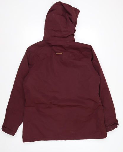 Regatta Womens Red Hooded Parka Jacket Size 16 Lined Outdoor Coat
