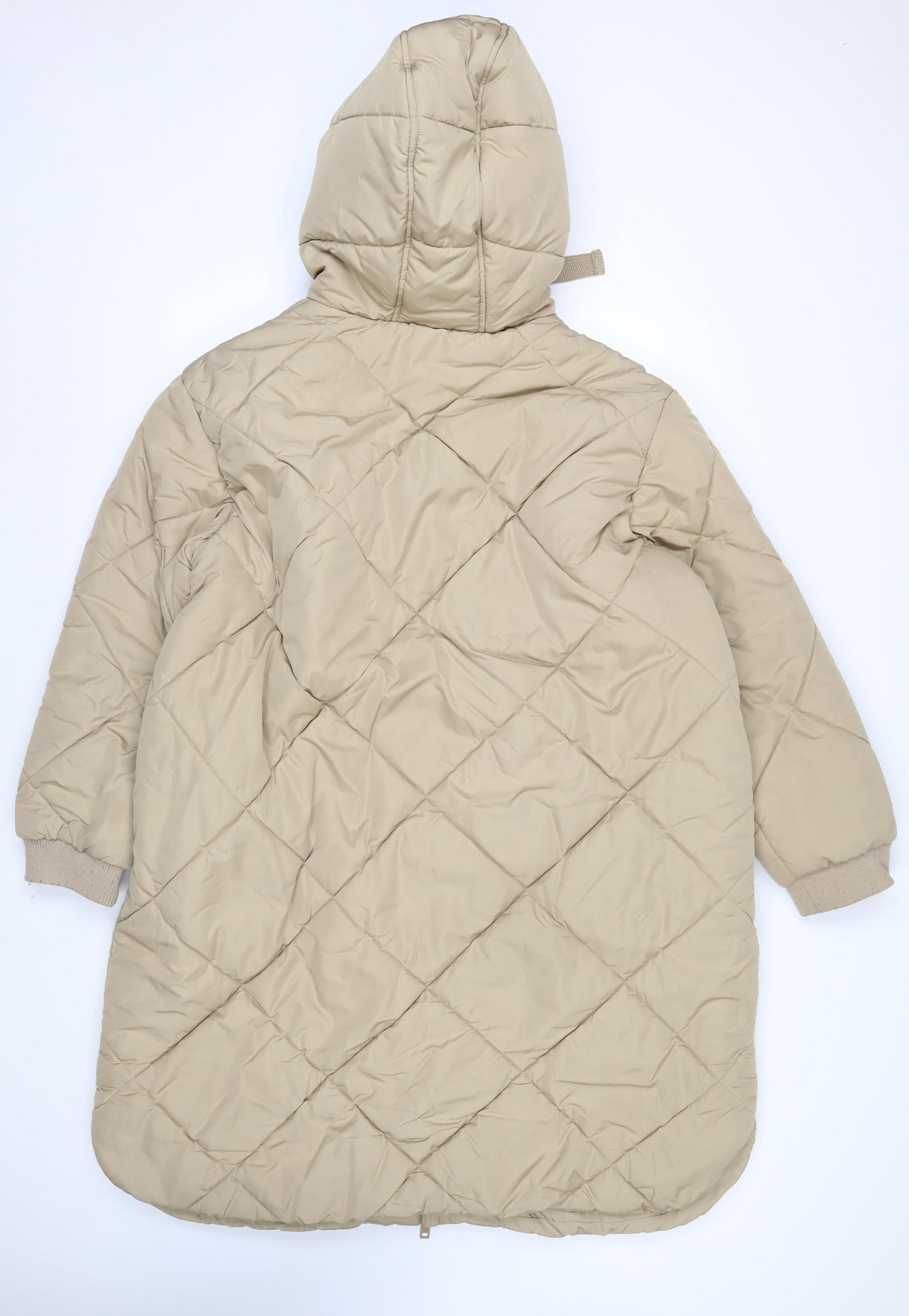 Marks and Spencer Women’s Beige Long Hooded Puffer Coat Size 20