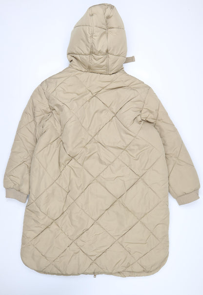 Marks and Spencer Women’s Beige Long Hooded Puffer Coat Size 20
