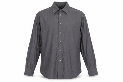 Jaeger Men's Grey 44 Long Sleeve Cotton Button-Up Shirt