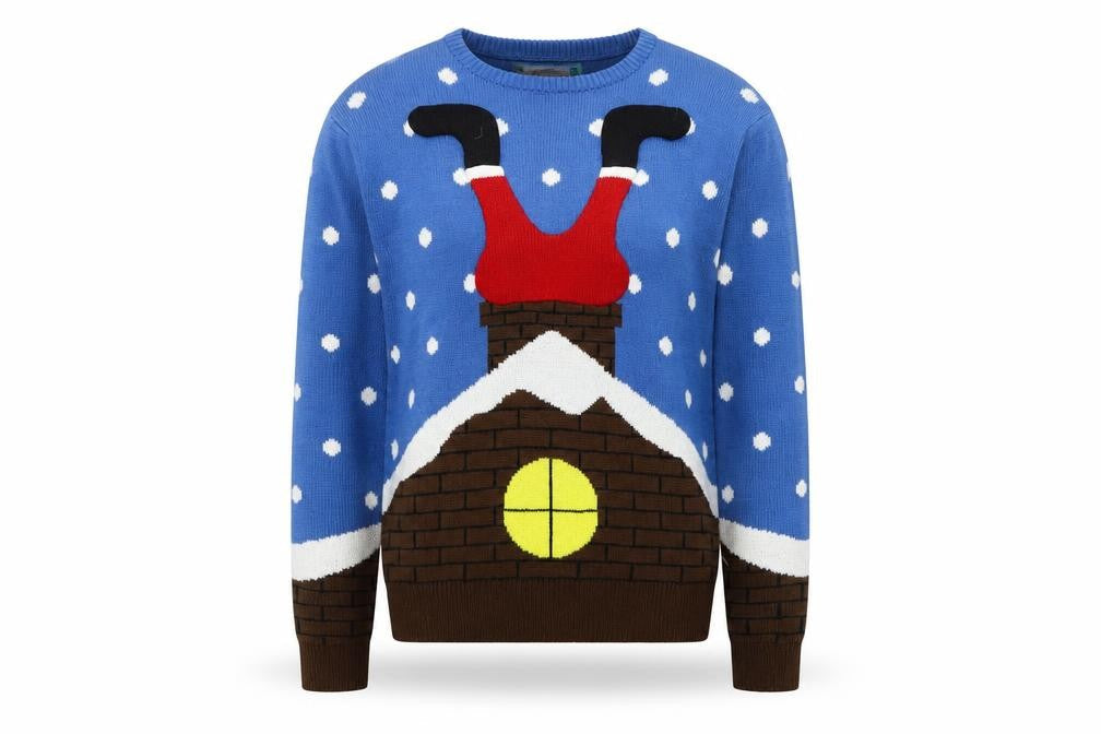 Cedarwood State Men's Blue Christmas Jumper L Pullover Knit