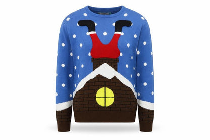 Cedarwood State Men's Blue Christmas Jumper L Pullover Knit