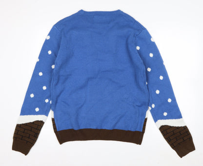 Cedar Wood State Men's Blue Christmas Jumper L Pullover Knit