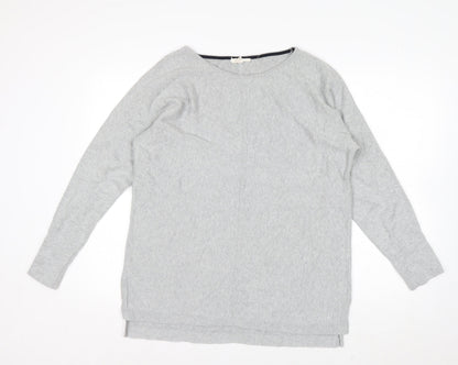 White Stuff Women’s Grey Size 16 Cotton Boat Neck Jumper