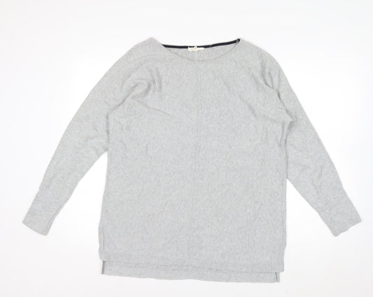 White Stuff Women’s Grey Size 16 Cotton Boat Neck Jumper