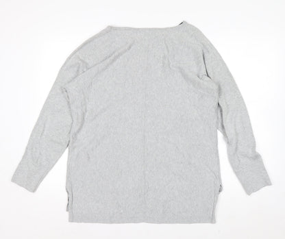 White Stuff Women’s Grey Size 16 Cotton Boat Neck Jumper