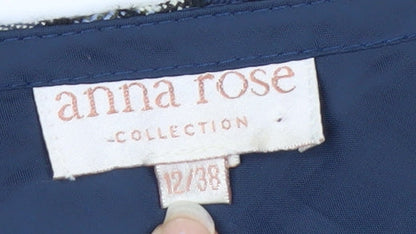 Anna Rose Women Blue Checked A-Line Midi Skirt Size 12