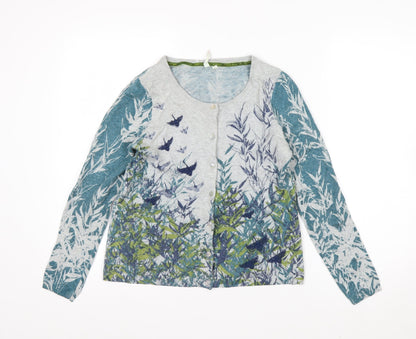 White Stuff Womens Multicoloured Floral Bird Print Cardigan Size 12