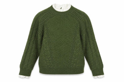 Next Women's Green Cable-Knit Crew Neck Jumper Size 14
