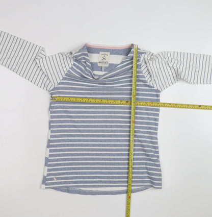 Joules Womens Blue White Striped Long Sleeve Boat Neck Cotton Top Size 12