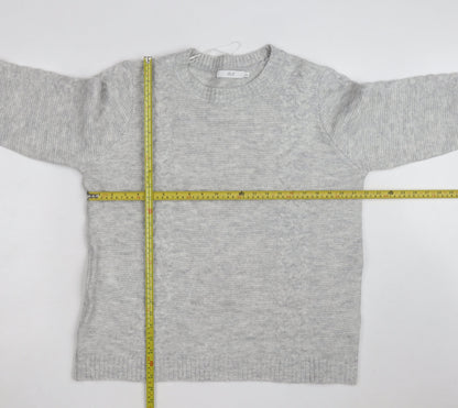 Isle Women Grey Cable-Knit Crew Neck Pullover Jumper Size 18-20