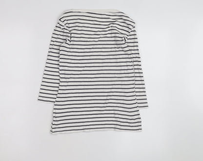 Gap Women’s White Striped 3/4 Sleeve Cotton T-Shirt Size S