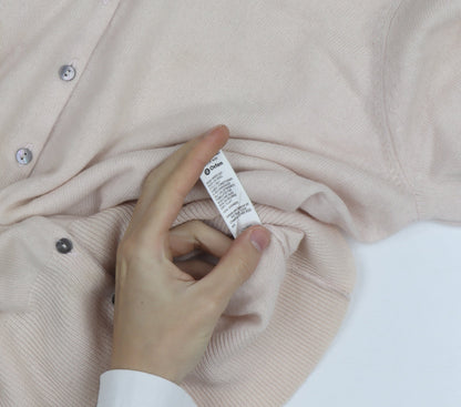 Marks and Spencer Women Beige Cashmere Cardigan UK 16 Long Sleeve