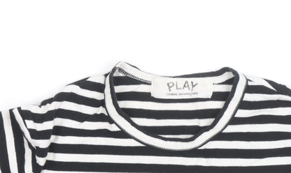 Comme des Garçons PLAY Men's Black Stripe Long Sleeve Cotton Top XL