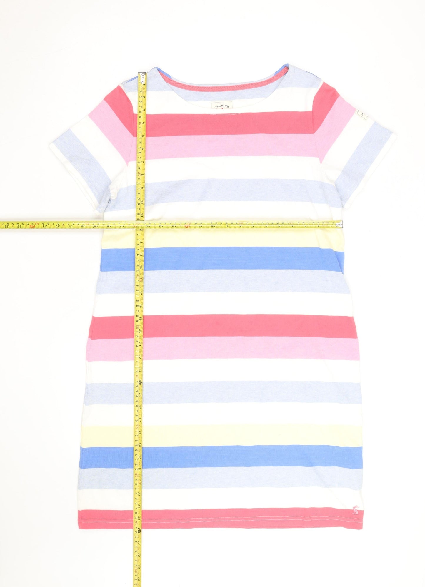 Joules Womens Multicoloured Stripe Cotton T-Shirt Size 14