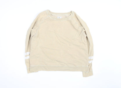 Hush Womens Beige Cotton Crew Neck Sweatshirt Size M