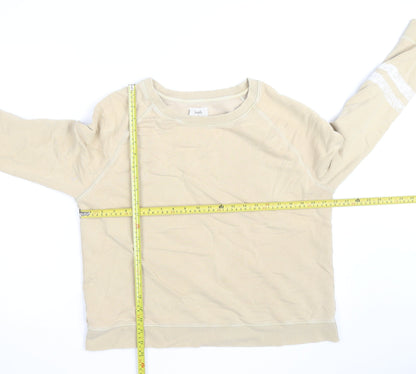 Hush Womens Beige Cotton Crew Neck Sweatshirt Size M