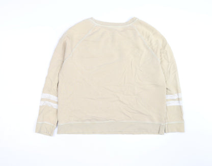 Hush Womens Beige Cotton Crew Neck Sweatshirt Size M