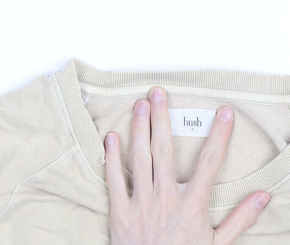 Hush Womens Beige Cotton Crew Neck Sweatshirt Size M