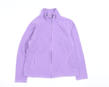 Marks and Spencer Women's Purple Full Zip Fleece Sweatshirt UK 16