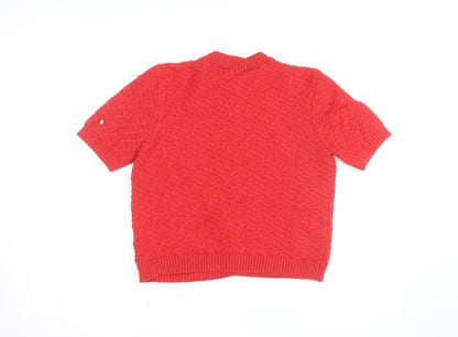 Marks and Spencer Women's Red Short Sleeve Knit Cardigan S