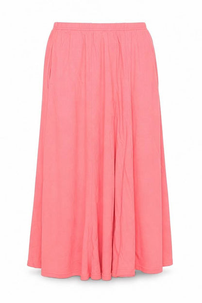 H&M Women's Pink A-Line Long Cotton Jersey Skirt L