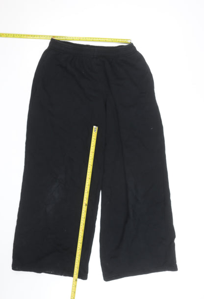 Uniqlo Womens Black Relaxed Wide-Leg Sweatpants Size M